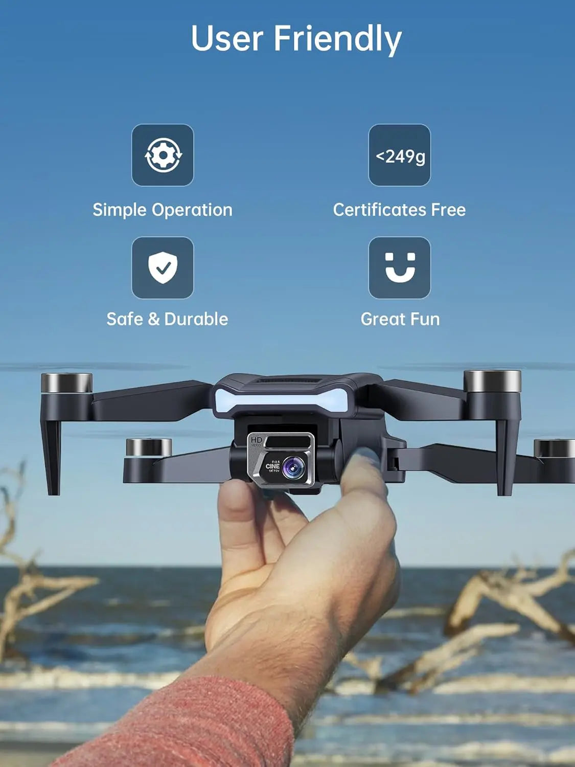 A77 4K HD Drone with Camera - 84-Min Flight Time, Long-Range FPV, Follow Me Mode