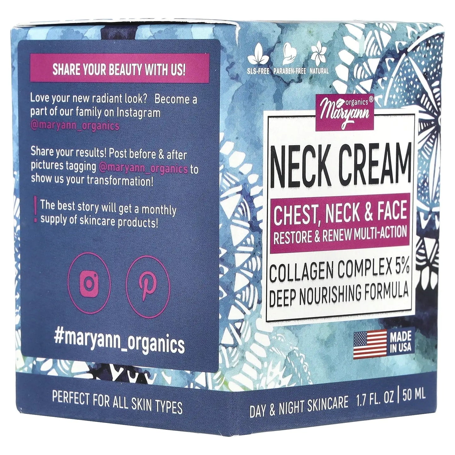 Neck & Chest Cream – Restore & Renew, Collagen Complex 5%, 1.7 Fl Oz