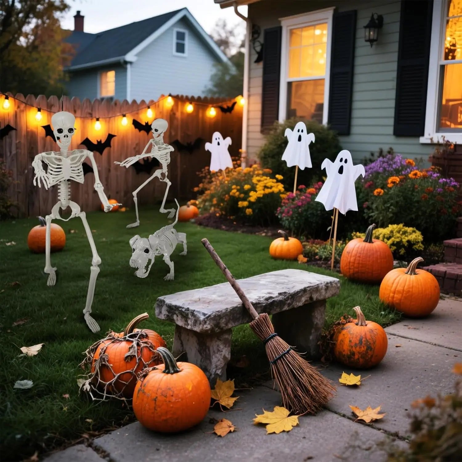Light-Up Skeleton Halloween Decor