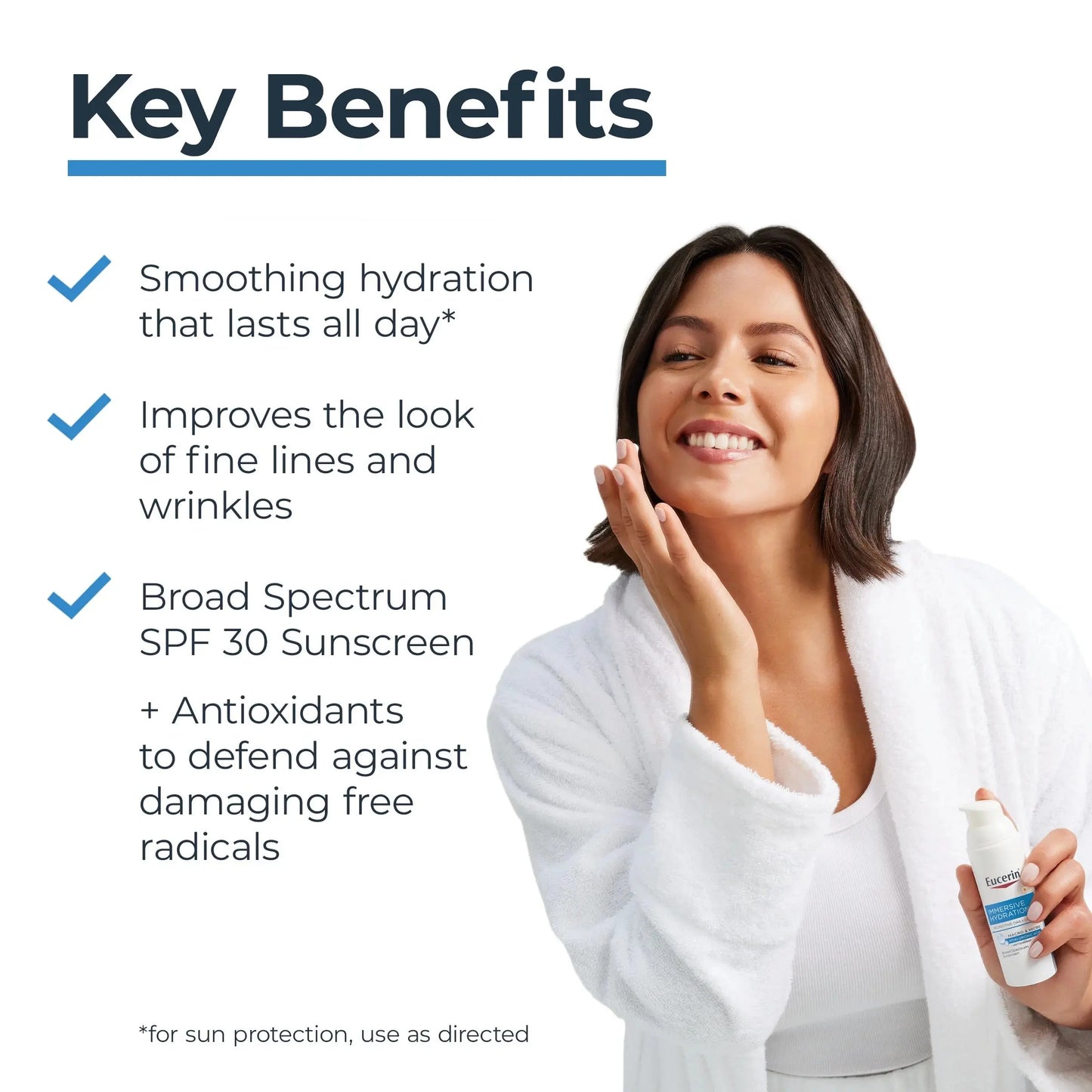 Eucerin Immersive Hydration Face Lotion SPF 30 – Hyaluronic Acid Moisturizer, 1.7 fl oz