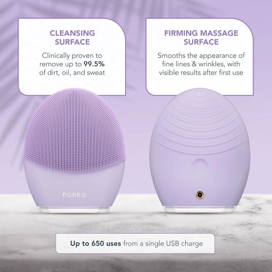 LUNA 3 Smart Sonic Facial Cleanser & Massager for Sensitive Skin – Deep Clean & Anti-Aging Face Brush