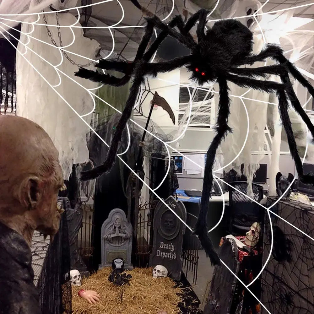 Optimized Title Giant Spider & Web Halloween Decor