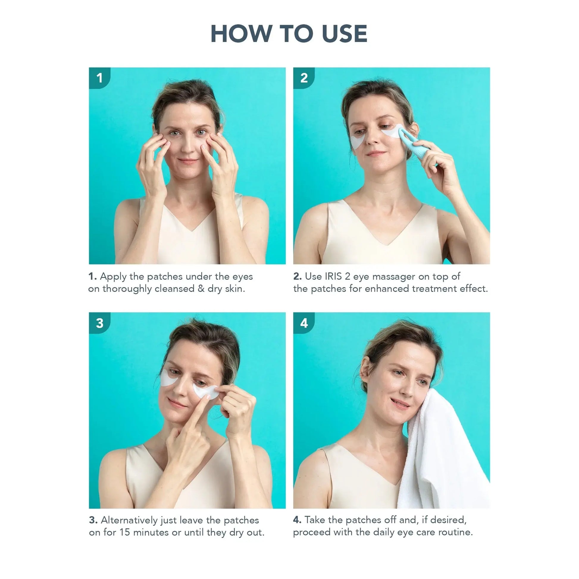 IRIS Hydrating Hydrogel Eye Mask – 60 Pcs for Dark Circles, Puffiness & Wrinkles