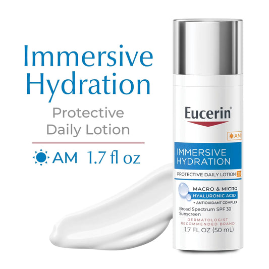 Eucerin Immersive Hydration Face Lotion SPF 30 – Hyaluronic Acid Moisturizer, 1.7 fl oz
