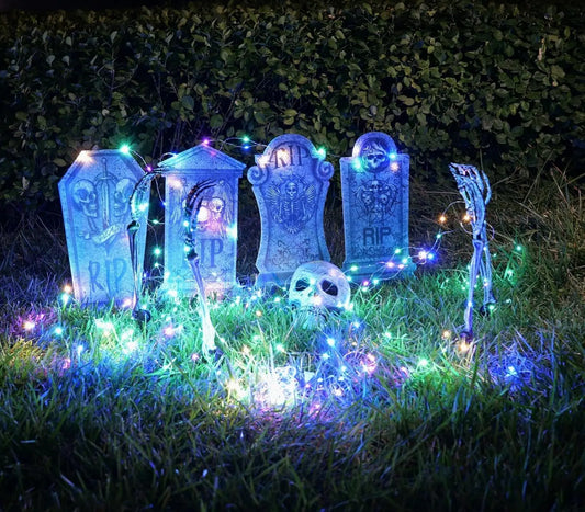 Lighted Skeleton & Skull Arm Stakes