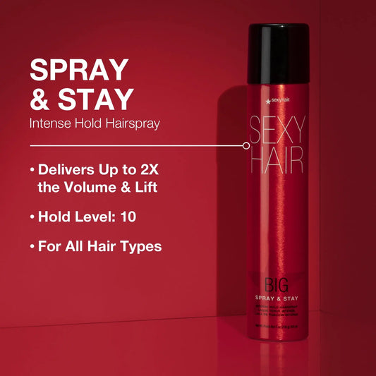 Big Spray & Stay Intense Hold Hairspray 9 Oz – Long-Lasting Volume & High Shine