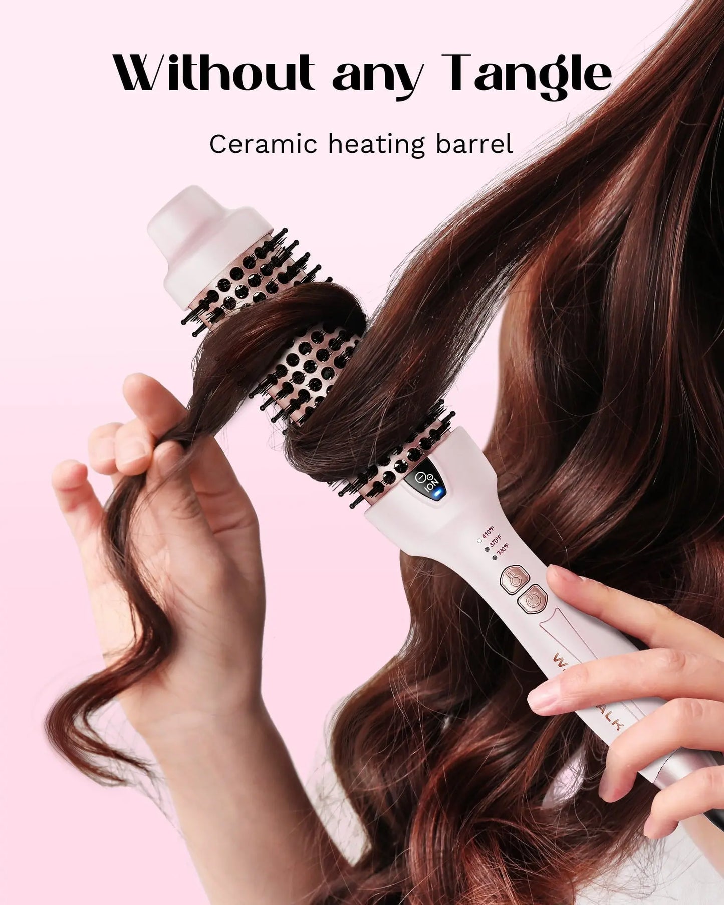 Wavytalk 1.5" Ionic Thermal Hair Brush, Pink – Volumizing, Anti-Frizz, Blowout & Natural Curls