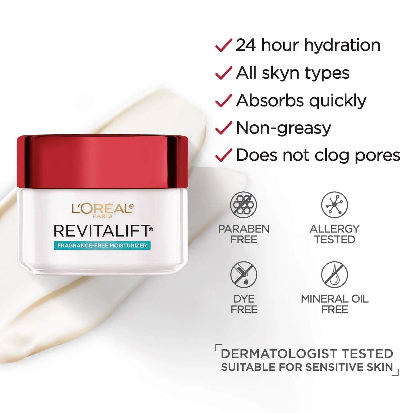 Revitalift Anti-Aging Face & Neck Cream, Fragrance-Free – Firming Moisturizer with Pro Retinol & Centella Asiatica, 1.7 Oz