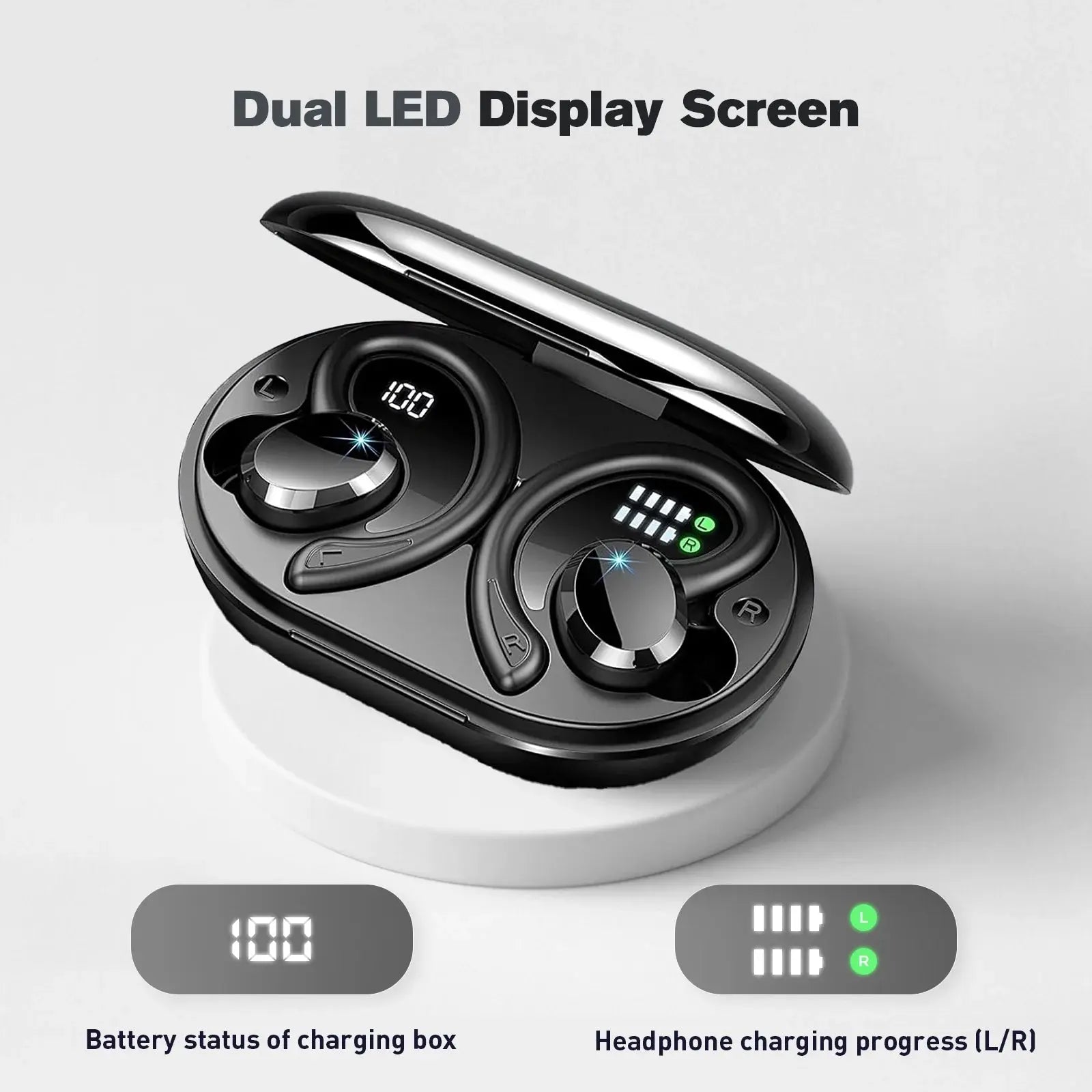 ETEPEHI Wireless Earbuds – Bluetooth 5.3 Earhooks, ENC Mic, 48H Playtime, IP7 Waterproof