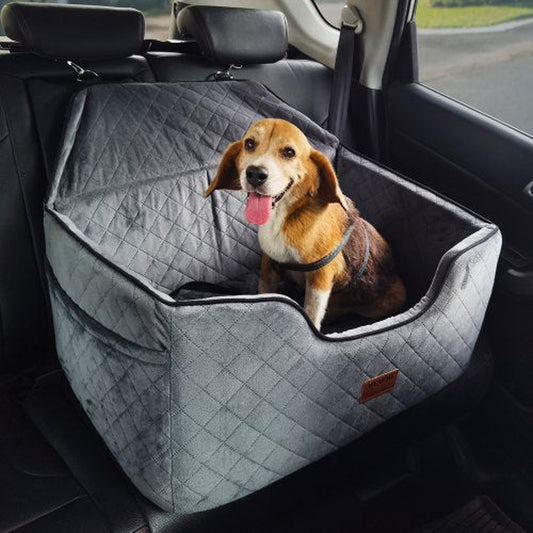 VEVOR Dog Car Booster Seat for Medium & Large Dogs up to 55 lbs – Pet Travel Safety Seat, Gray