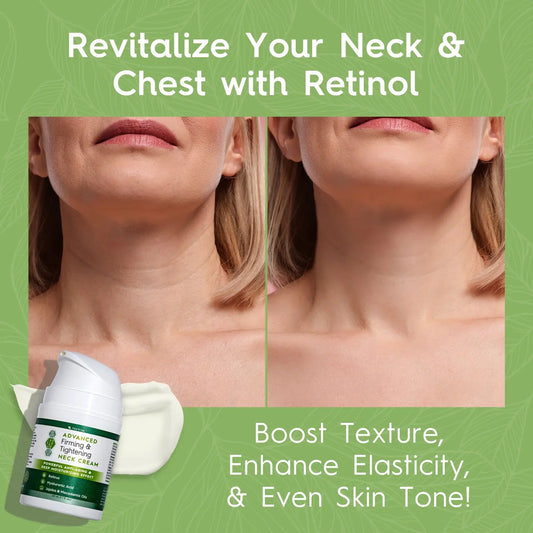 Neck Firming Cream – Advanced Firming Neck & Chest Cream with Hyaluronic Acid & Retinol – Moisturizes, Firms, and Reduces Wrinkles – Unscented, Fast-Absorbing, Anti-Aging – 2 oz
