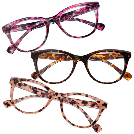 Reading Glasses Blue Light Blocking for Women, Spring Hinge Reader for Men Ladies,+3.25, 3 Pack