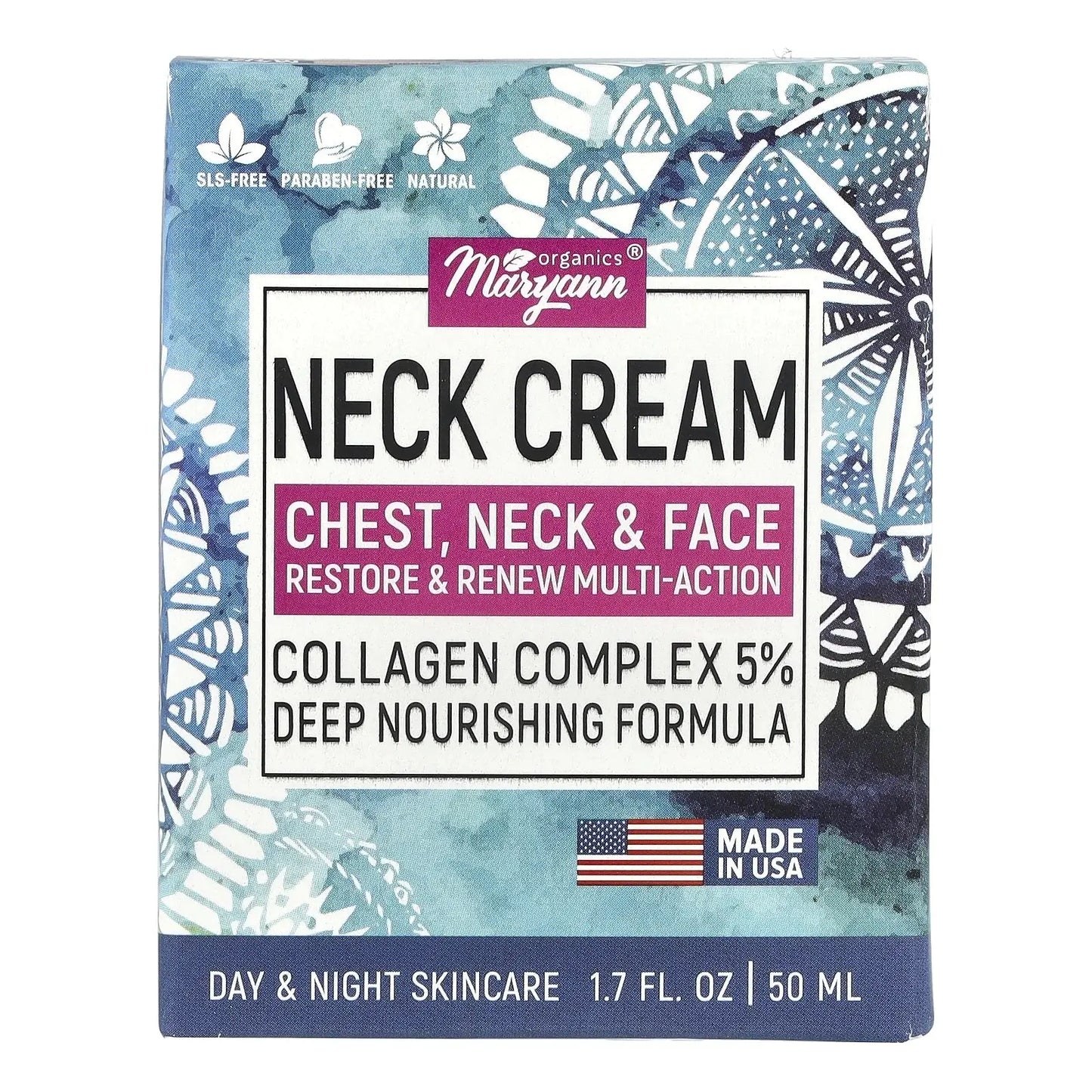 Neck & Chest Cream – Restore & Renew, Collagen Complex 5%, 1.7 Fl Oz