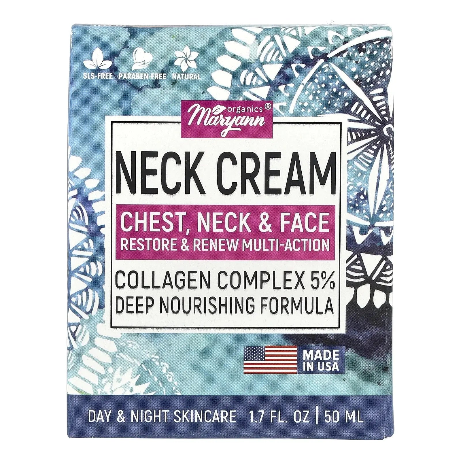 Neck & Chest Cream – Restore & Renew, Collagen Complex 5%, 1.7 Fl Oz
