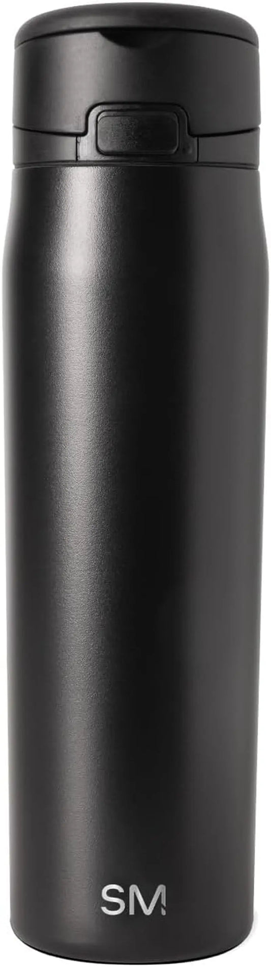 Mesa Loop 24 Oz Insulated Water Bottle with Straw – Stainless Steel, Cup Holder Friendly (Black)