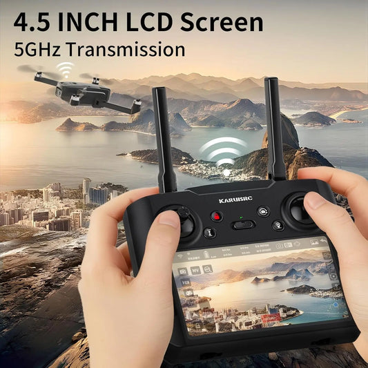 K600 GPS Drone with 1080P FPV Camera, 4.5" LCD Screen, Auto-Return, Follow Me, 22-Min Flight, No FAA Registration