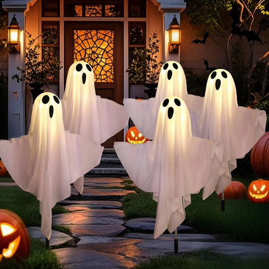 Solar Ghost Lights Halloween Decor (Set of 5)